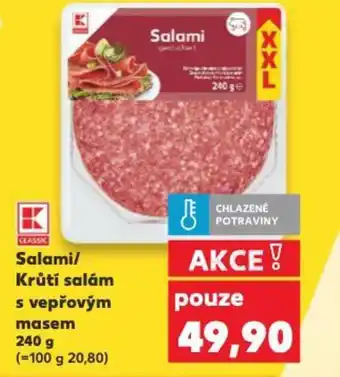 Kaufland Salami/ Krůtí salám s vepřovým masem nabídka