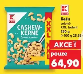 Kaufland Kešu solené XXL balení nabídka