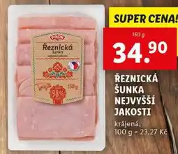 Lidl ŘEZNICKÁ ŠUNKA NEJVYŠŠÍ JAKOSTI, 150 g nabídka