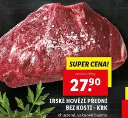 Lidl IRSKÉ HOVĚZÍ PŘEDNÍ BEZ KOSTI - KRK, cena za 100 g nabídka