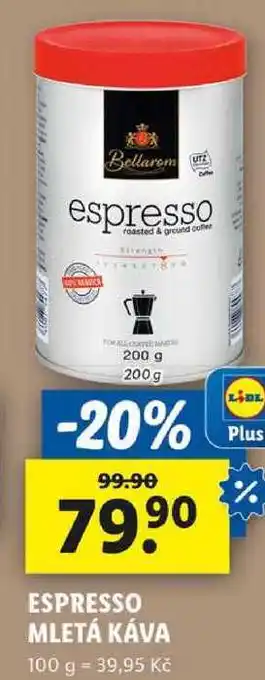 Lidl ESPRESSO MLETÁ KÁVA, 200 g nabídka