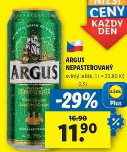 Lidl ARGUS NEPASTEROVANÝ, 0,5 l nabídka