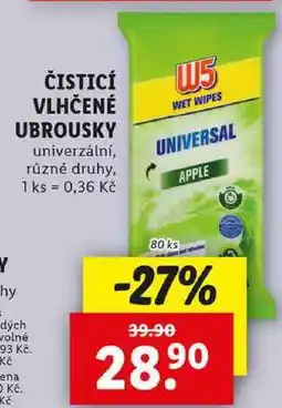 Lidl ČISTICÍ VLHČENÉ UBROUSKY, 80 ks nabídka