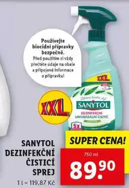 Lidl SANYTOL DEZINFEKČNÍ ČISTICÍ SPREJ, 750 ml nabídka