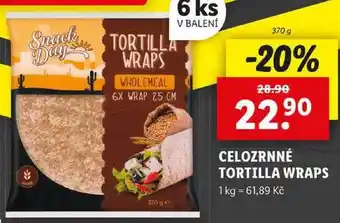 Lidl CELOZRNNÉ TORTILLA WRAPS, 370 g nabídka