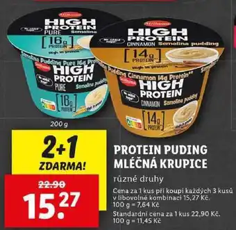 Lidl PROTEIN PUDING MLÉČNÁ KRUPICE, 200 g nabídka