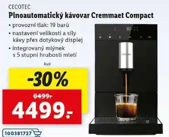 Lidl Plnoautomatický kávovar Cremmaet Compact nabídka