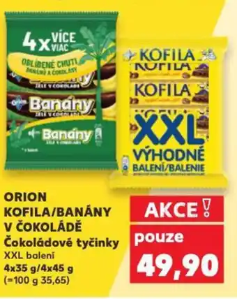 Kaufland ORION KOFILA/BANÁNY V ČOKOLÁDĚ Čokoládové tyčinky nabídka