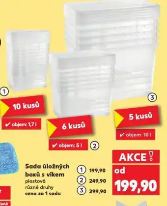 Kaufland Sada úložných boxů s víkem nabídka