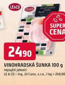 Trefa VINOHRADSKÁ ŠUNKA 100 g nabídka