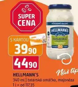 Terno Hellmann's tatarská omáčka, majonéza 340ml, vybrané druhy nabídka