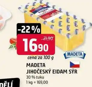 Terno Madeta Jihočeský eidam 30% 100g, vybrané druhy nabídka