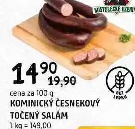 Terno Kominický česnekový točený salám 100g nabídka