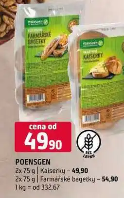 Terno Poensgen kaiserky 2x 75 g Farmářské bagetky 2x75g nabídka