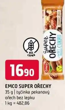 Terno Emco super ořechy 35 g tyčinka pekanový ořech bez lepku nabídka