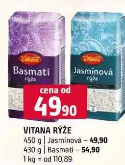 Terno Vitana rýže 450 g Jasmínová 430 g Basmati nabídka