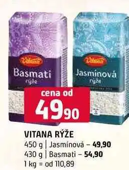 Terno Vitana rýže 450 g Jasmínová 430 g Basmati nabídka