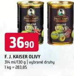 Terno F. J. kaiser olivy 314 ml/130 g vybrané druhy nabídka