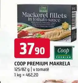 Terno Coop premium makrela 125/82 g v tomatě nabídka