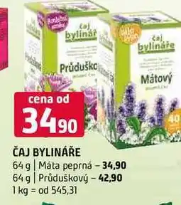 Terno Čaj bylináře 64 g Máta peprná 64 g Průduškový nabídka