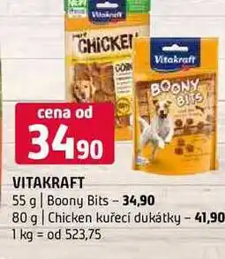 Terno Vitakraft 55 g Boony Bits 80 g Chicken kuřecí dukátky nabídka