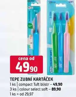 Terno Tepe zubní kartáček 1 ks compact Tuft blistr 3 ks colour select soft nabídka