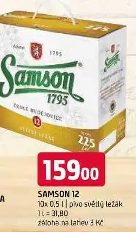 Terno Samson 12 10x 0,5l pivo světlý ležák nabídka