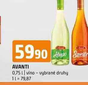 Terno Avanti 0,75l víno vybrané druhy nabídka