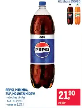 Makro PEPSI, MIRINDA, 7UP, MOUNTAIN DEW nabídka