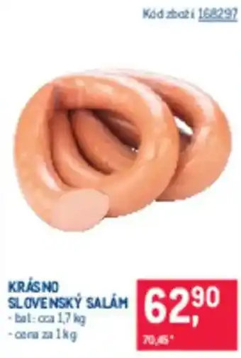 Makro Krásno slovenský salám nabídka