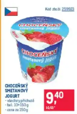 Makro Choceňský smetanový jogurt nabídka