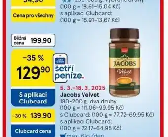 Tesco Jacobs velvet instantní káva nabídka