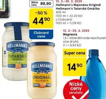 Tesco Hellmann´s tatarská omáčka, majonéza nabídka