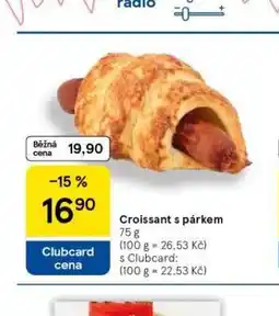 Tesco Croissant s párkem nabídka