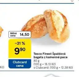 Tesco Špaldová bageta z kamenné pece nabídka