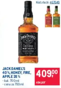 Makro JACK DANIEL'S 40% Honey, Fire, Apple 35% nabídka