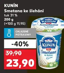 Kaufland KUNIN Smetana ke šlehání nabídka