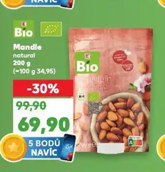 Kaufland Bio mandle nabídka