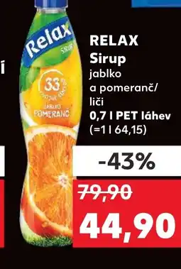 Kaufland RELAX Sirup jablko a pomeranč/ liči nabídka