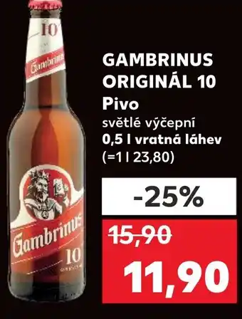 Kaufland GAMBRINUS ORIGINÁL 10 Pivo nabídka