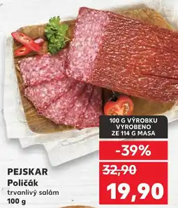 Kaufland PEJSKAR Poličák trvanlivý salám nabídka