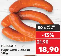 Kaufland PEJSKAR Papriková klobása nabídka