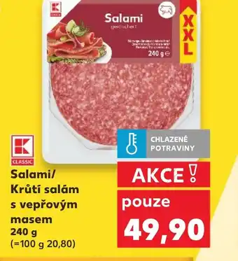 Kaufland Salami/ Krůtí salám s vepřovým masem nabídka