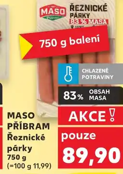 Kaufland MASO PŘÍBRAM Řeznické párky nabídka