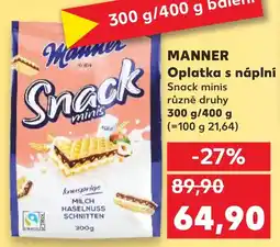 Kaufland MANNER Oplatka s náplní Snack minis nabídka