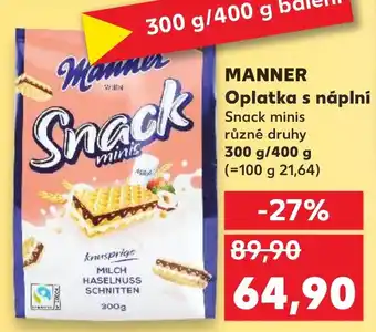 Kaufland MANNER Oplatka s náplní Snack minis nabídka