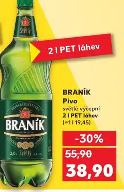 Kaufland BRANÍK Pivo světlé výčepní nabídka