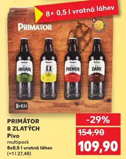 Kaufland PRIMÁTOR 8 ZLATÝCH Pivo nabídka