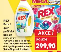 Kaufland REX Prací gel/ prášek/ kapsle nabídka