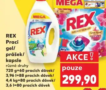 Kaufland REX Prací gel/ prášek/ kapsle nabídka